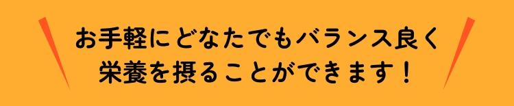 お手軽にどなたでもバランス良く栄養を摂ることができます！