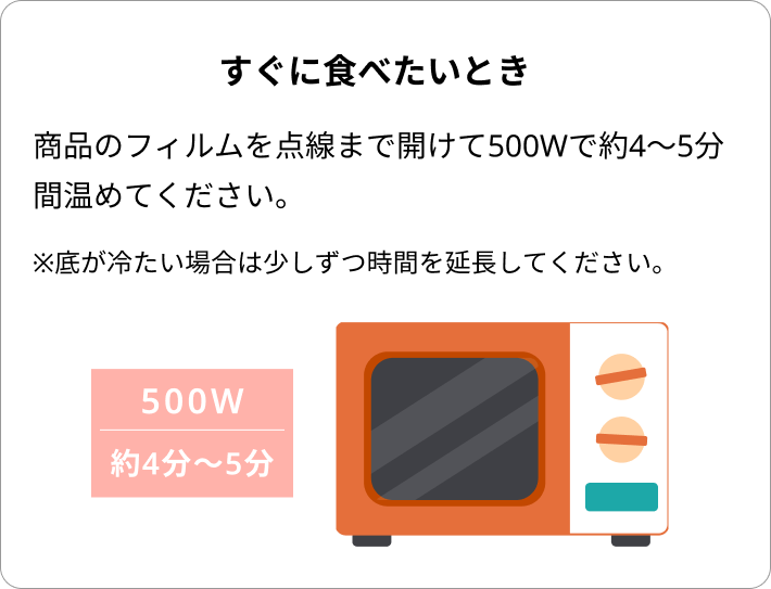 すぐに食べたいとき