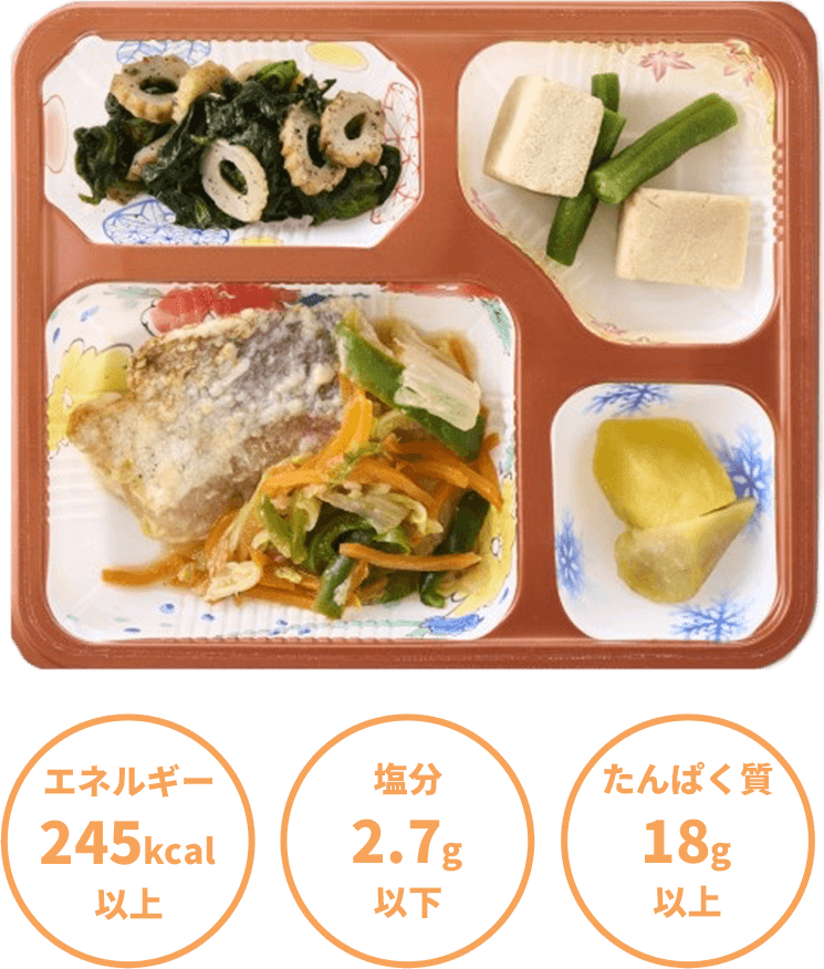 バランス健康食【Aセット】 エネルギー245kcal以上 塩分2.7g以下 たんぱく質18g以上