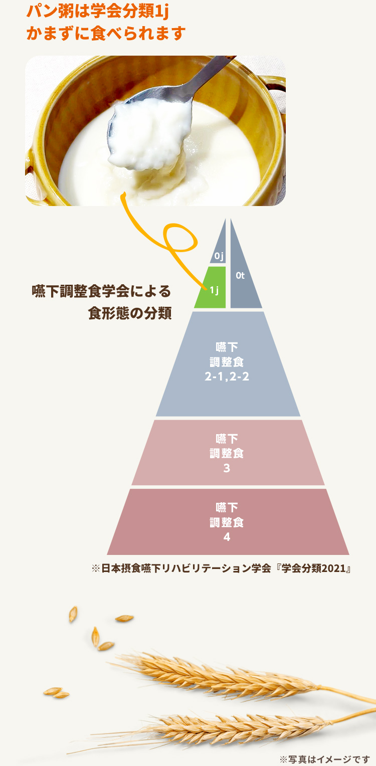 パン粥は学会分類1j かまずに食べられます